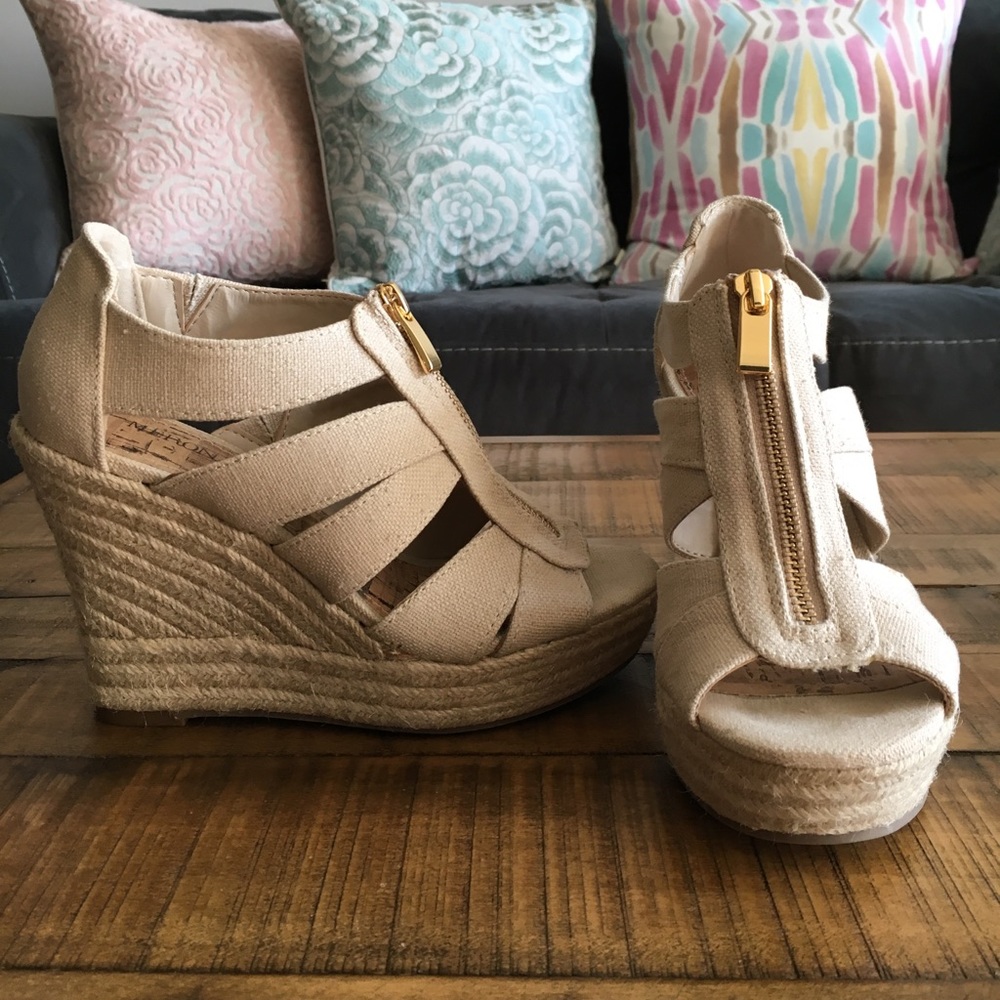 Zip Up Wedge Sandals